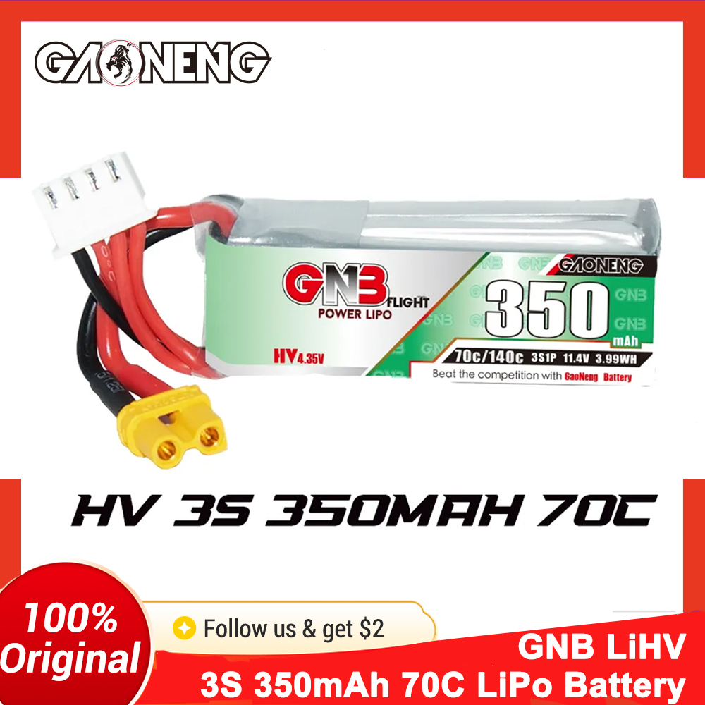Batería LiPo Gaoneng GNB 350mA - Drone Battery Li-Ion reseña y precio