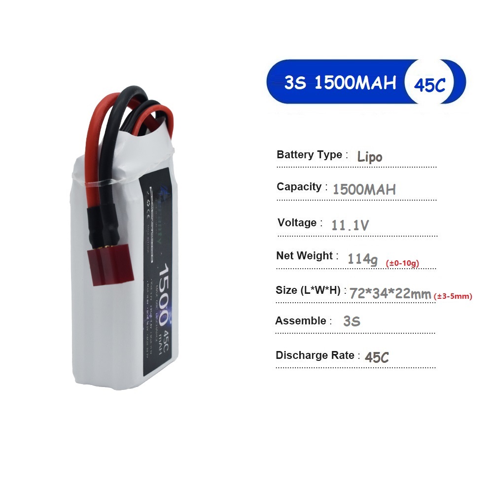 Batería LiPo de 11,1 V, 3S, 15 - Drone Battery Connector reseña y precio