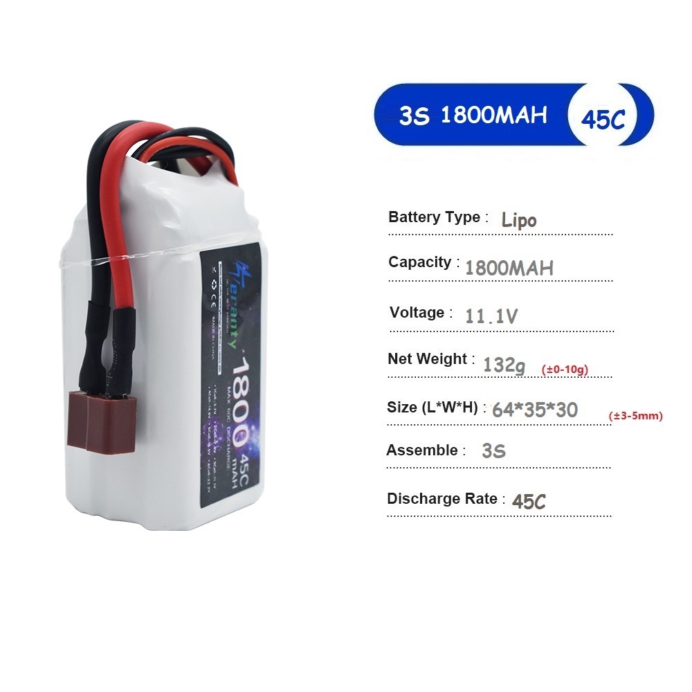 Batería LiPo de 11,1 V, 3S, 15 - Drone Battery Connector reseña y precio